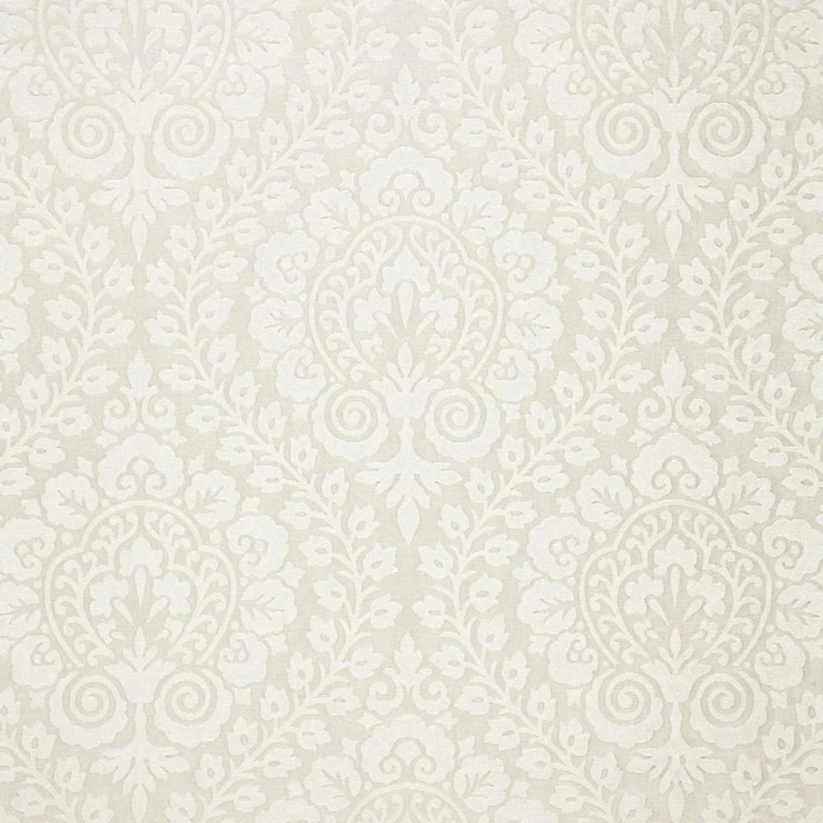 Schumacher 64690 Amalfi Damask Indoor/Outdoor Natural fabric swatch