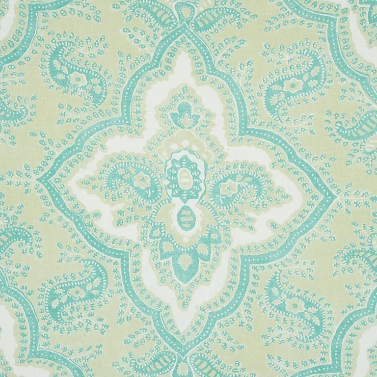 Schumacher 179441 Amalia Medallion Handmade Print Mineral fabric swatch