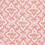 Schumacher 179442 Amalia Medallion Handmade Print Pink fabric swatch