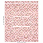 Schumacher 179442 Amalia Medallion Handmade Print Pink fabric swatch
