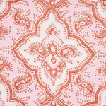 Schumacher 179442 Amalia Medallion Handmade Print Pink fabric swatch