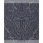 Schumacher 86120 Amara Paisley Indigo fabric swatch