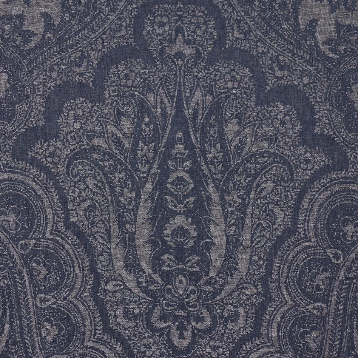Schumacher 86120 Amara Paisley Indigo fabric swatch