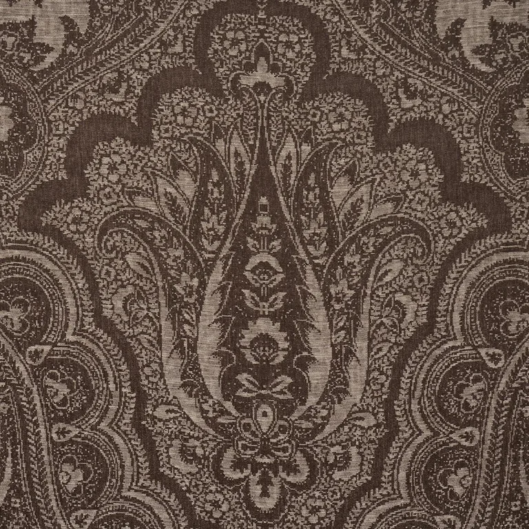 Schumacher 86122 Amara Paisley Mocha fabric swatch