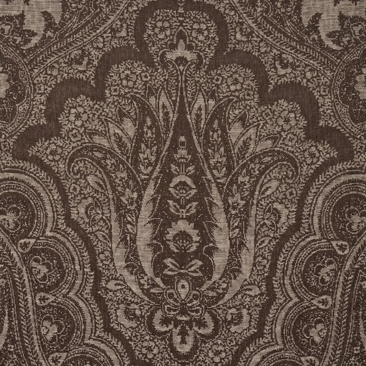 Schumacher 86122 Amara Paisley Mocha fabric swatch