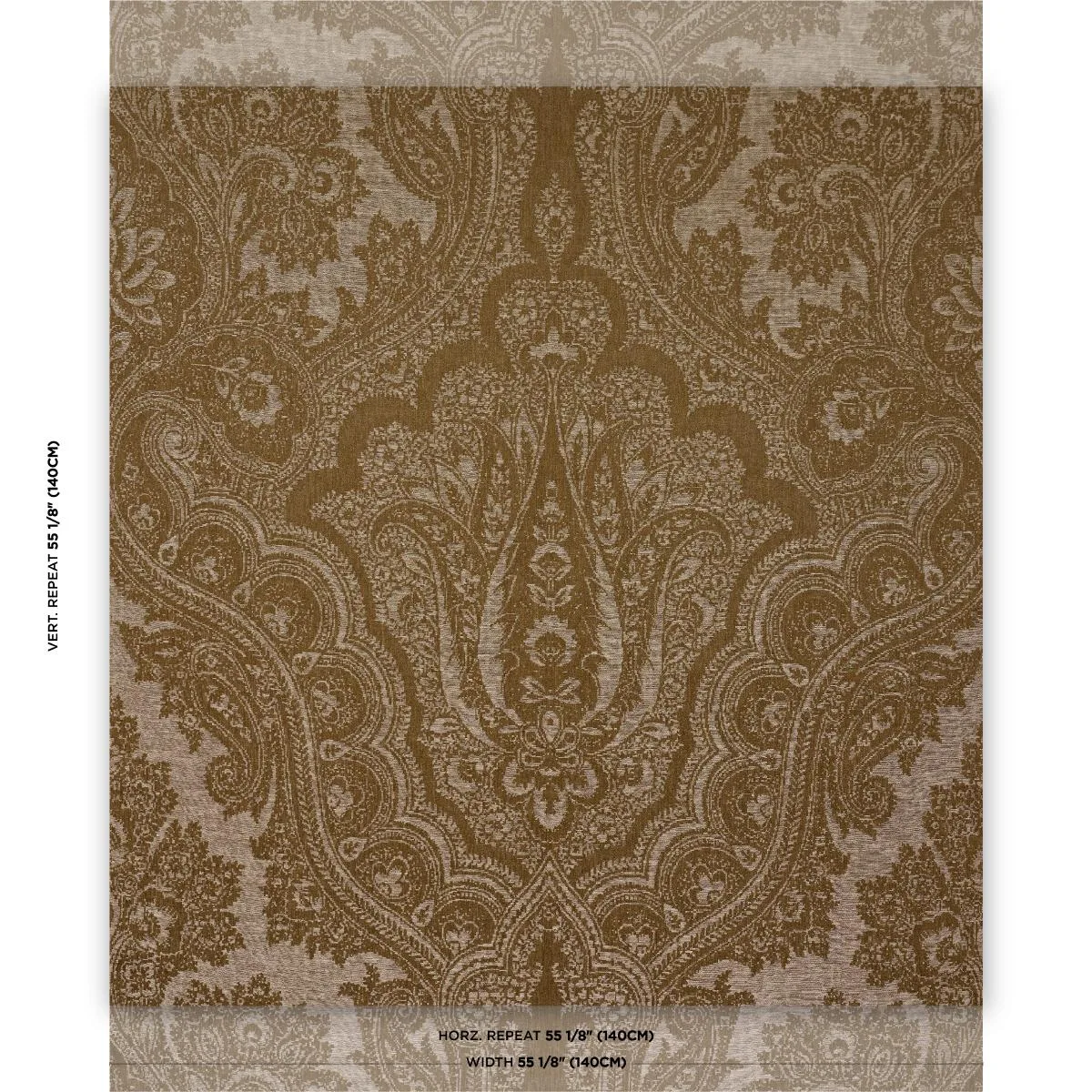 Schumacher 86121 Amara Paisley Oro fabric swatch