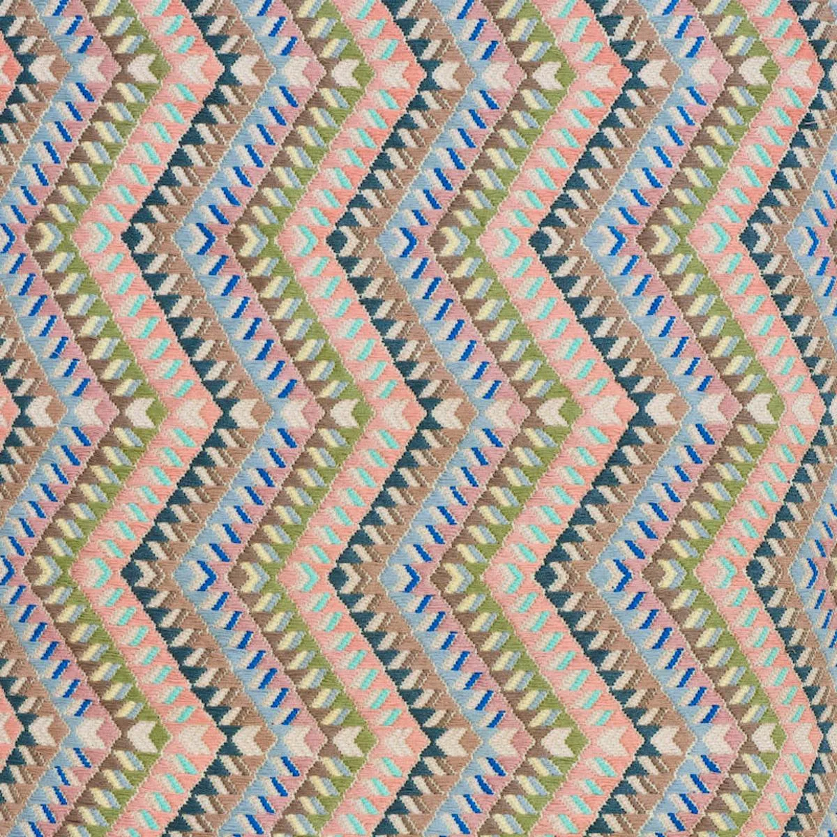 Schumacher 79221 Amates Hand Woven Brocade Chalked fabric swatch