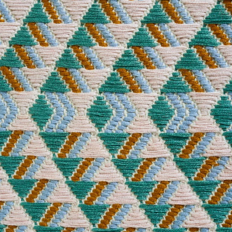 Schumacher 79224 Amates Hand Woven Brocade Duck Egg fabric swatch
