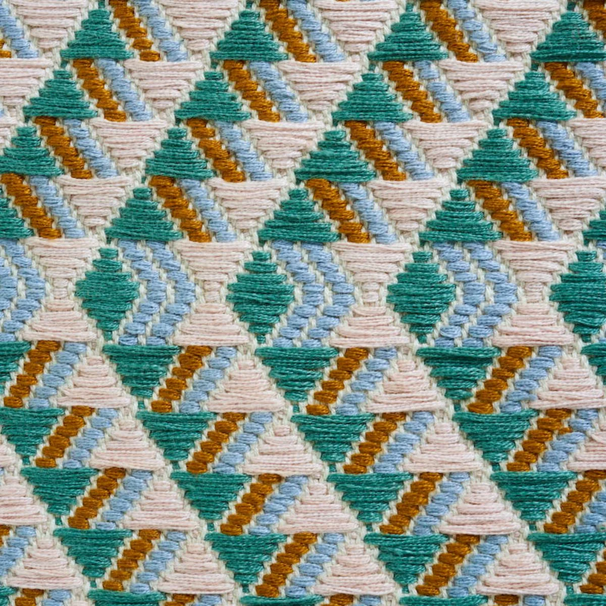Schumacher 79224 Amates Hand Woven Brocade Duck Egg fabric swatch