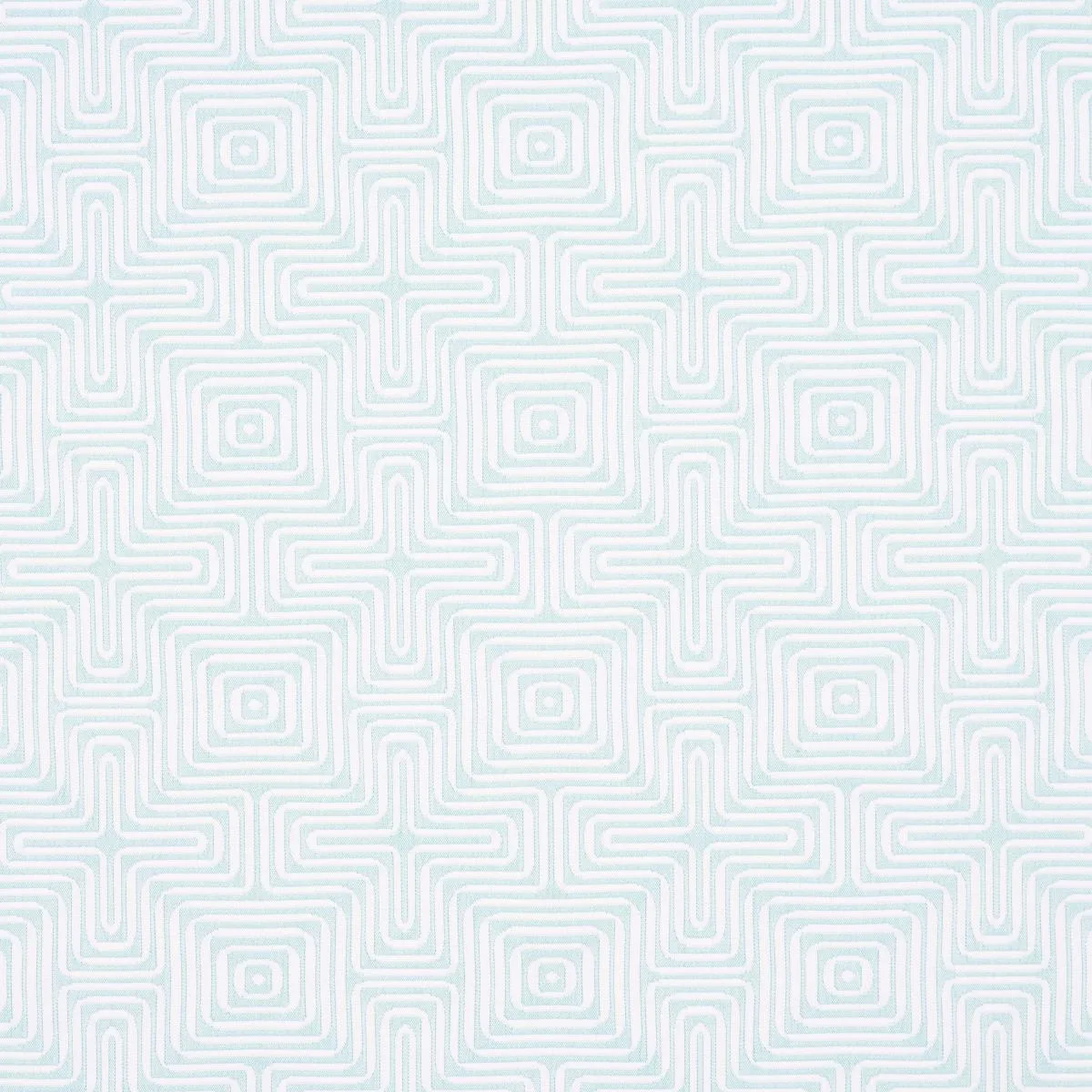 Schumacher 65326 Amazing Maze Indoor/Outdoor Aqua Breeze fabric swatch