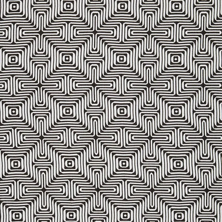 Schumacher 65322 Amazing Maze Indoor/Outdoor Kohl fabric swatch