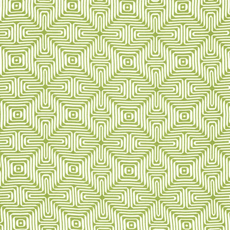Schumacher 65321 Amazing Maze Indoor/Outdoor Palm fabric swatch