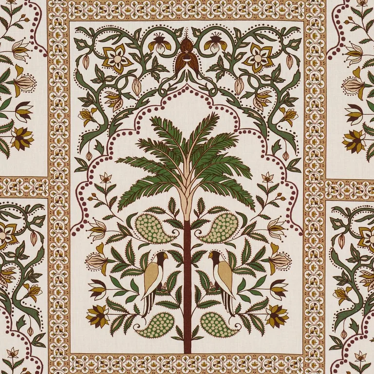 Schumacher 182570 Amazonas Mystique Echoes Of The Rainforest fabric swatch