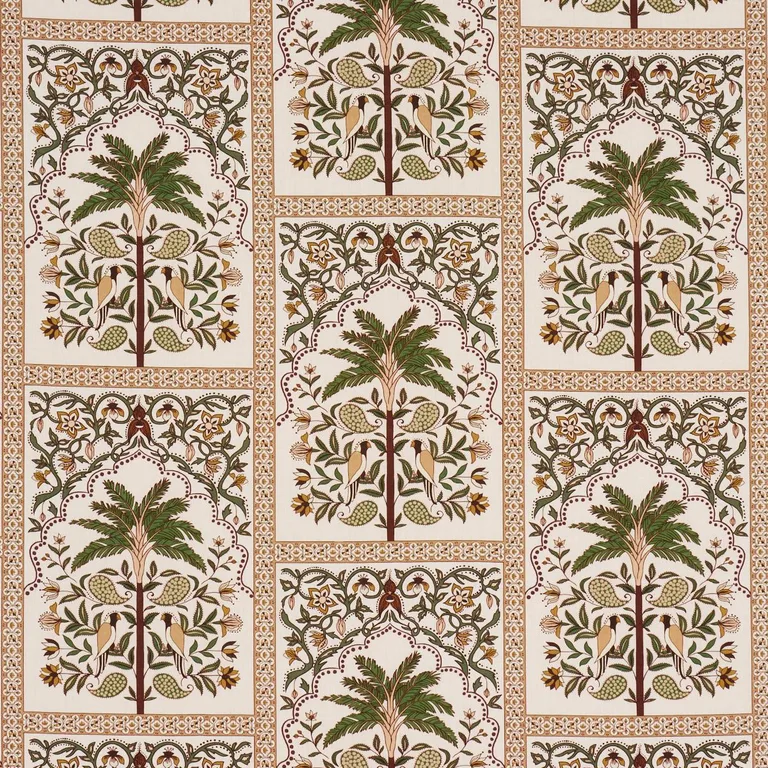 Schumacher 182570 Amazonas Mystique Echoes Of The Rainforest fabric swatch