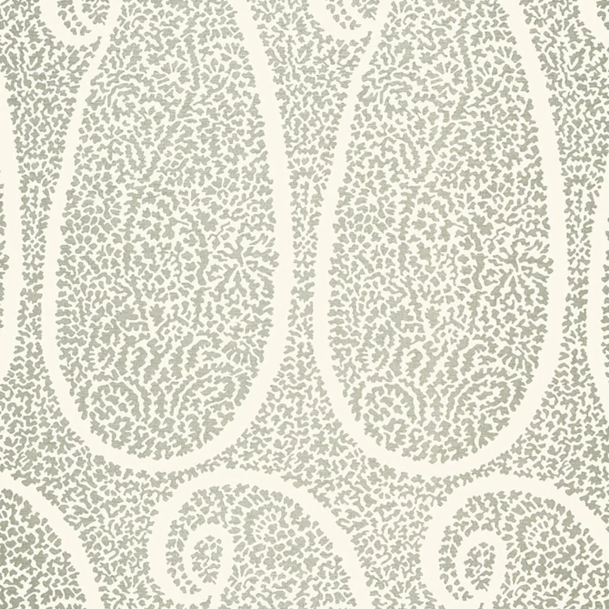 Schumacher 174642 Ambala Paisley Fog fabric swatch