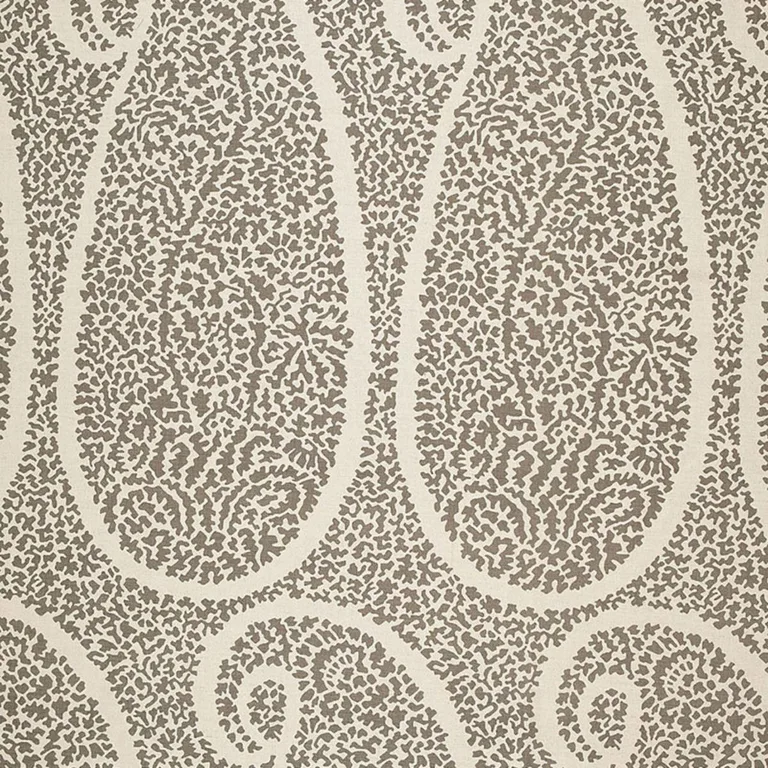 Schumacher 174640 Ambala Paisley Greige fabric swatch
