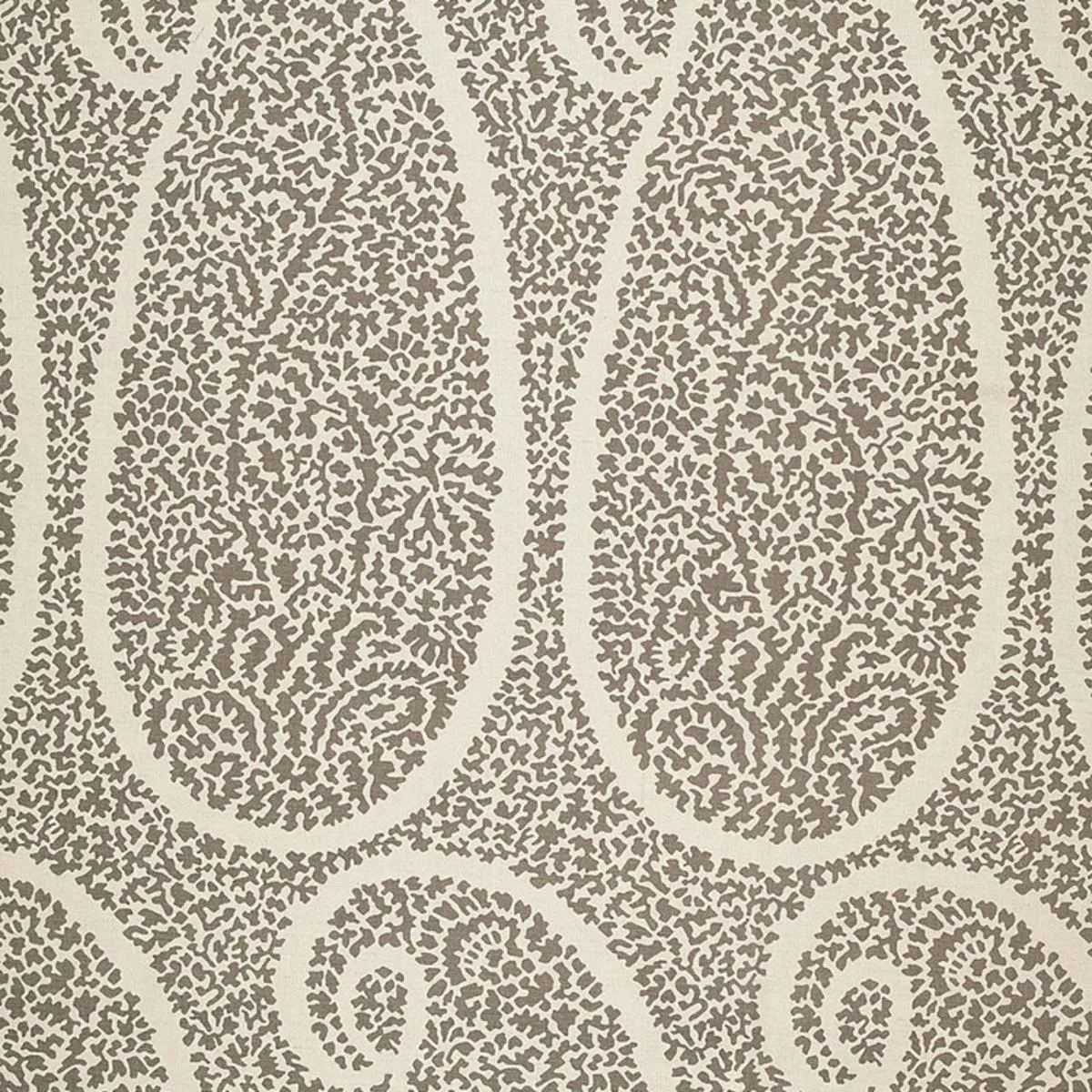 Schumacher 174640 Ambala Paisley Greige fabric swatch