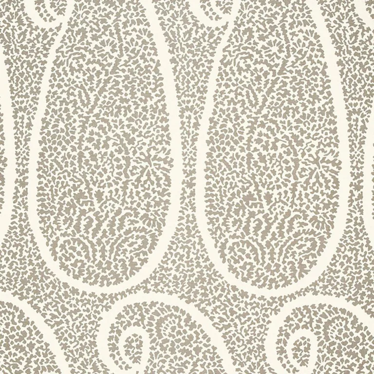 Schumacher 174643 Ambala Paisley Oyster fabric swatch
