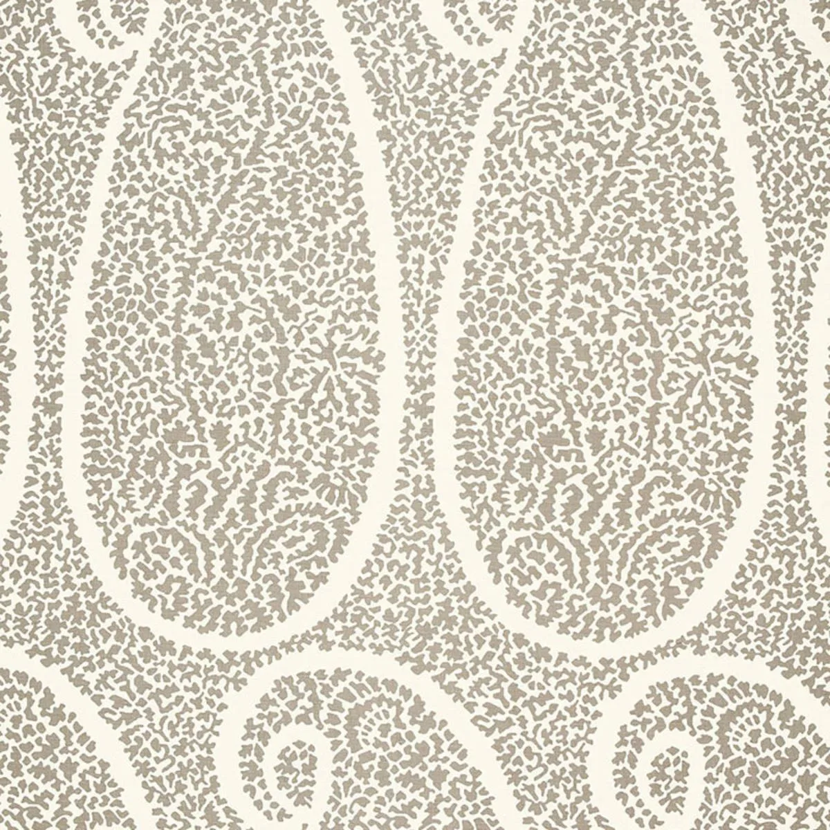 Schumacher 174643 Ambala Paisley Oyster fabric swatch