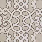 Schumacher 65181 Amboise Linen Embroidery Greige fabric swatch