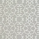 Schumacher 65182 Amboise Linen Embroidery Oyster fabric swatch