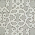 Schumacher 65182 Amboise Linen Embroidery Oyster fabric swatch