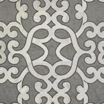 Schumacher 65180 Amboise Linen Embroidery Zinc fabric swatch