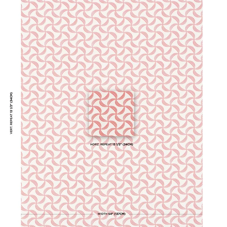 Schumacher 181921 Ambrosia Coral fabric swatch