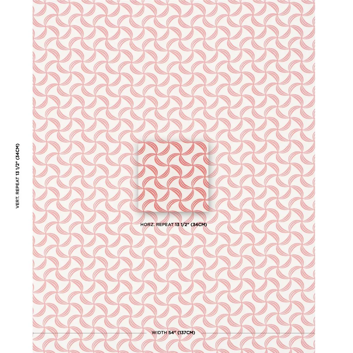 Schumacher 181921 Ambrosia Coral fabric swatch