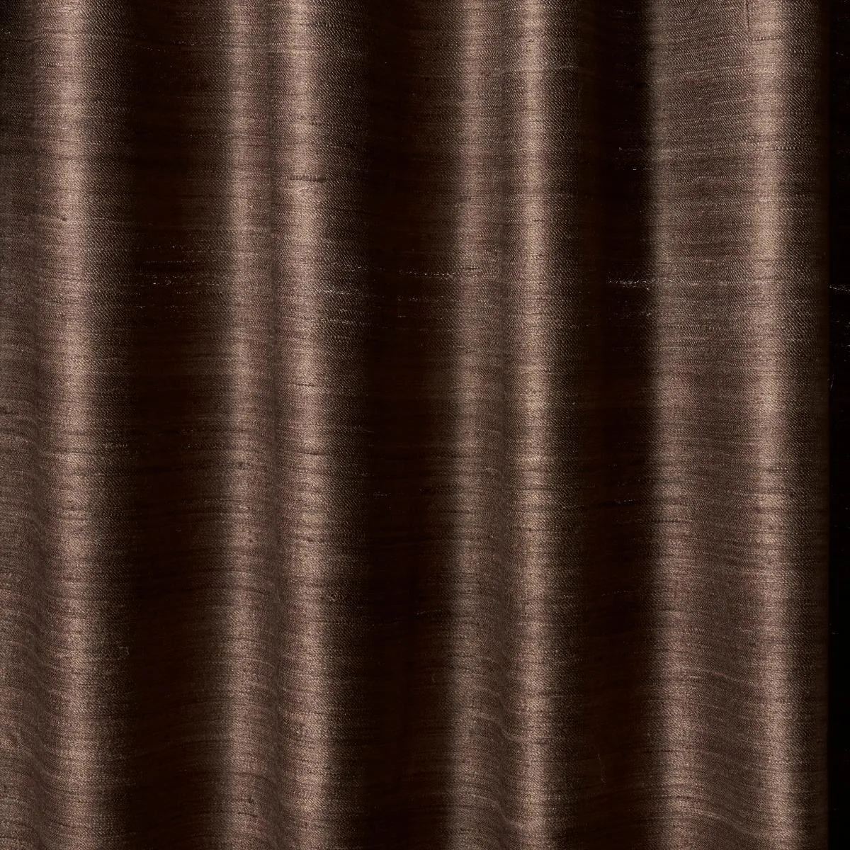 Schumacher 84072 Amir Handwoven Silk Casement Walnut fabric swatch