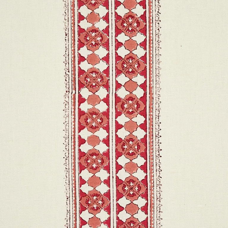 Schumacher 179372 Amira Hand-Block Print Dusty Rose fabric swatch