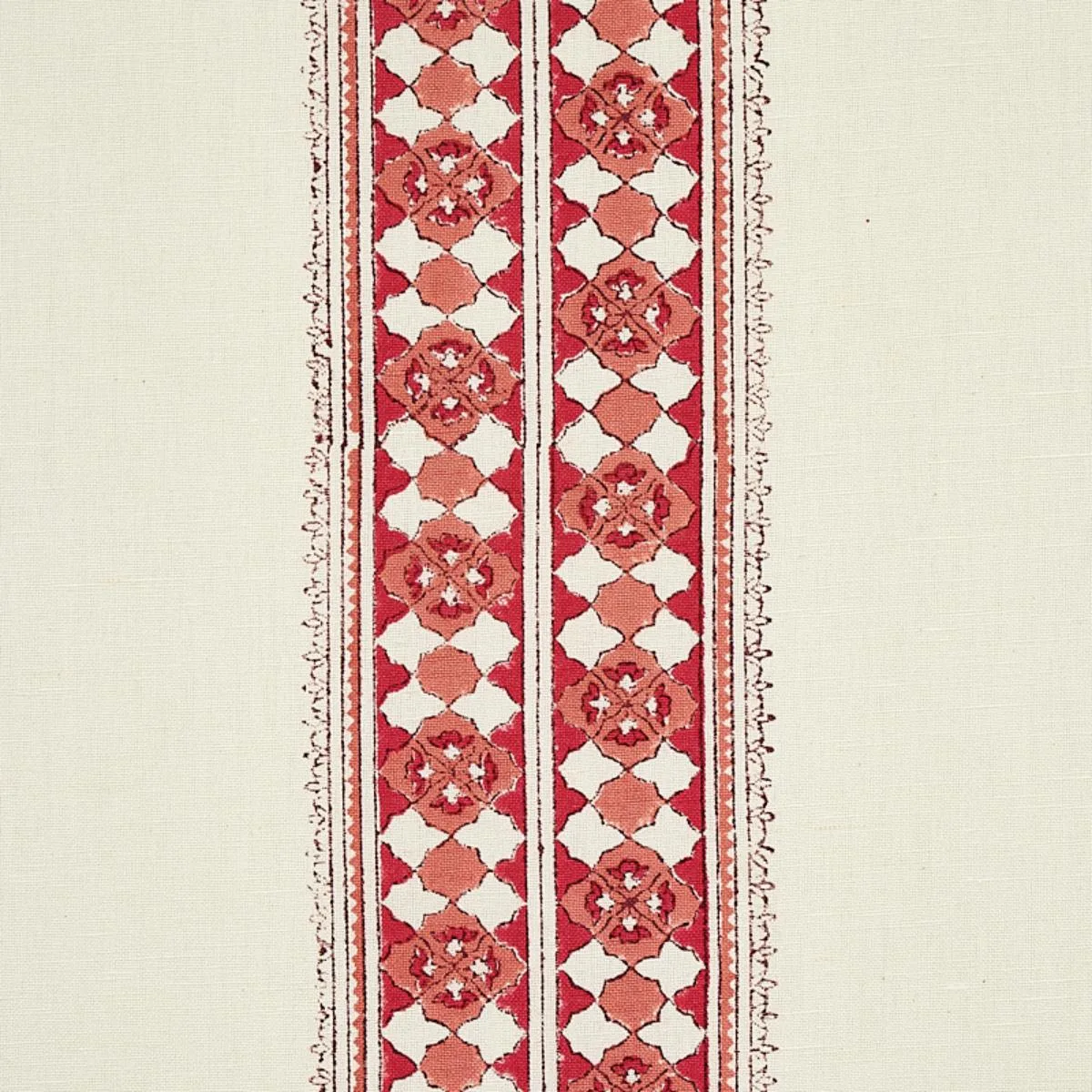 Schumacher 179372 Amira Hand-Block Print Dusty Rose fabric swatch