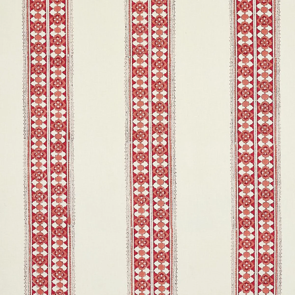 Schumacher 179372 Amira Hand-Block Print Dusty Rose fabric swatch