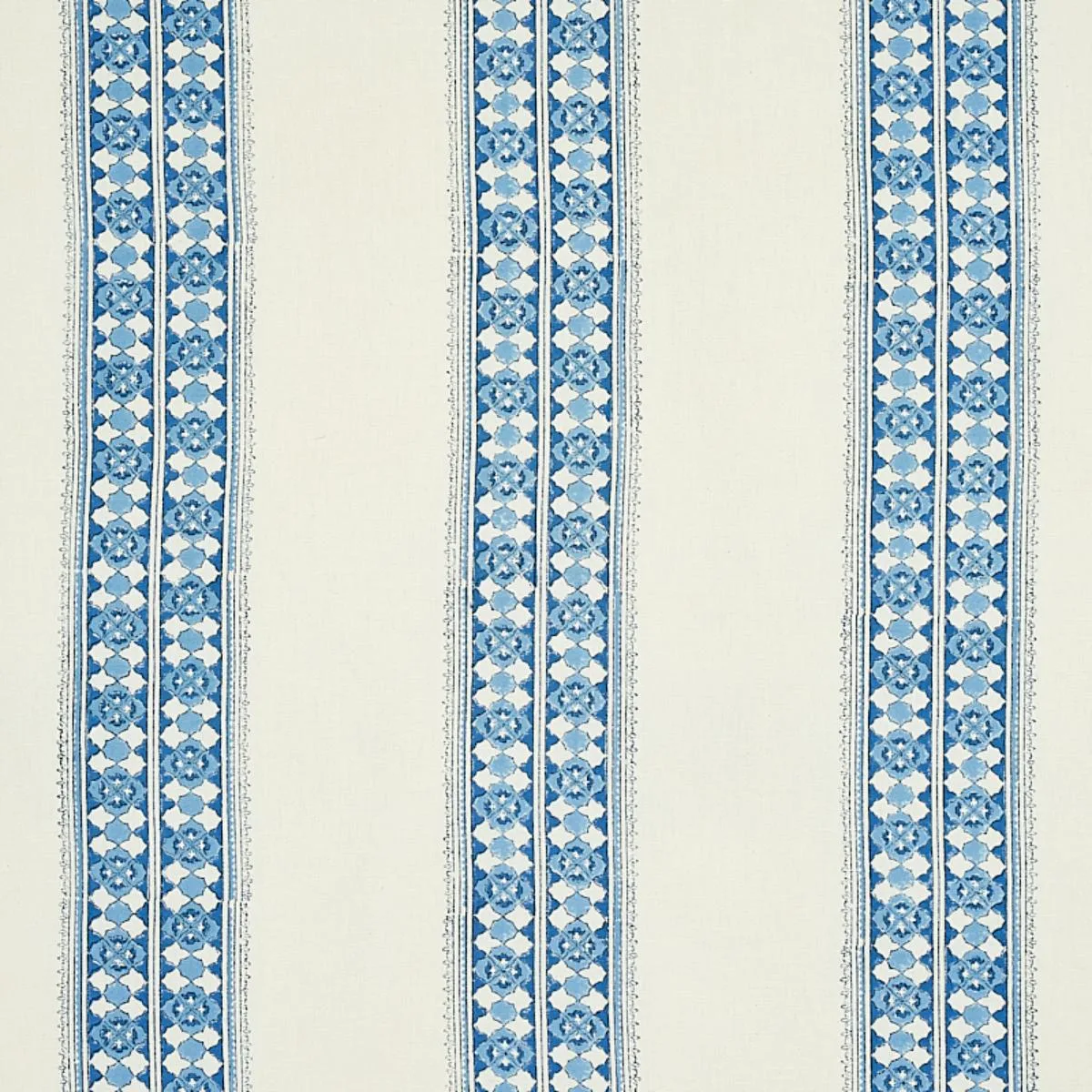 Schumacher 179371 Amira Hand-Block Print Indigo fabric swatch