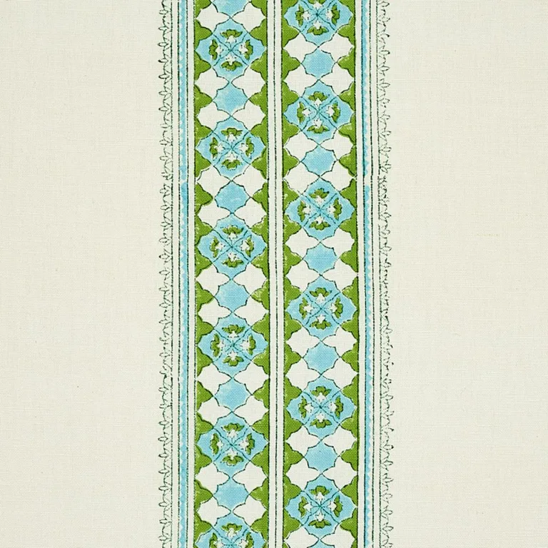 Schumacher 179370 Amira Hand-Block Print Leaf fabric swatch