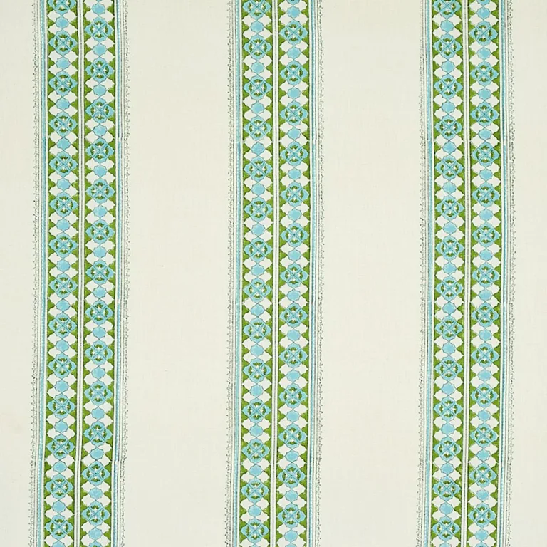 Schumacher 179370 Amira Hand-Block Print Leaf fabric swatch