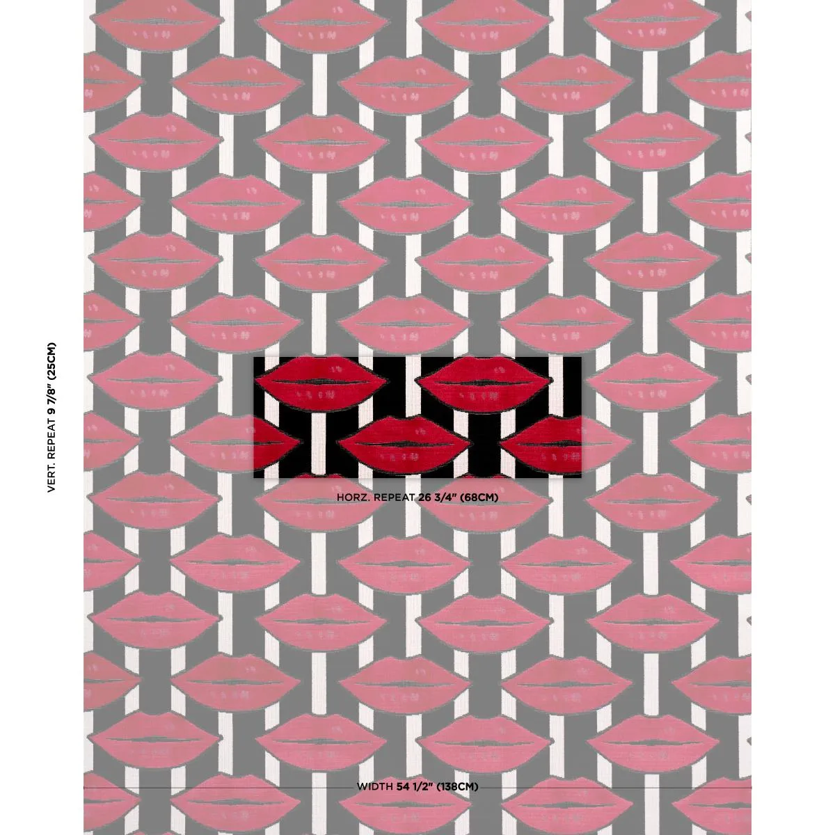 Schumacher 87060 Amuse Bouche Lipstick Red fabric swatch