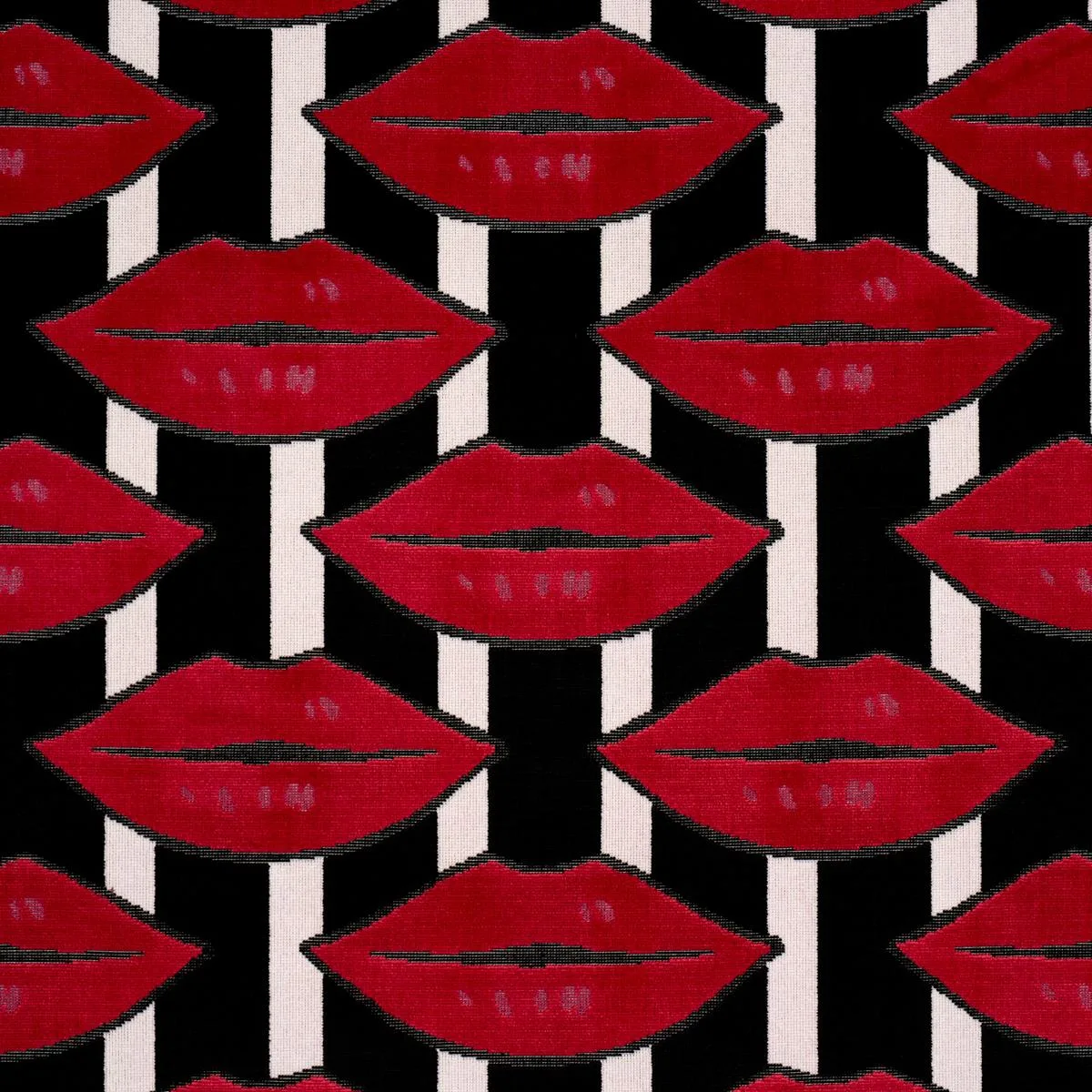 Schumacher 87060 Amuse Bouche Lipstick Red fabric swatch