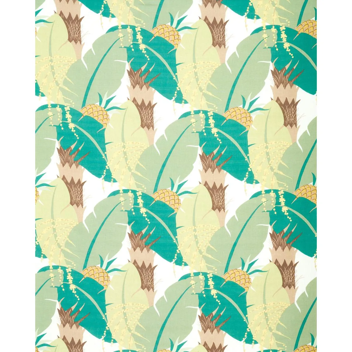 Schumacher 177543 Ananas Palm fabric swatch