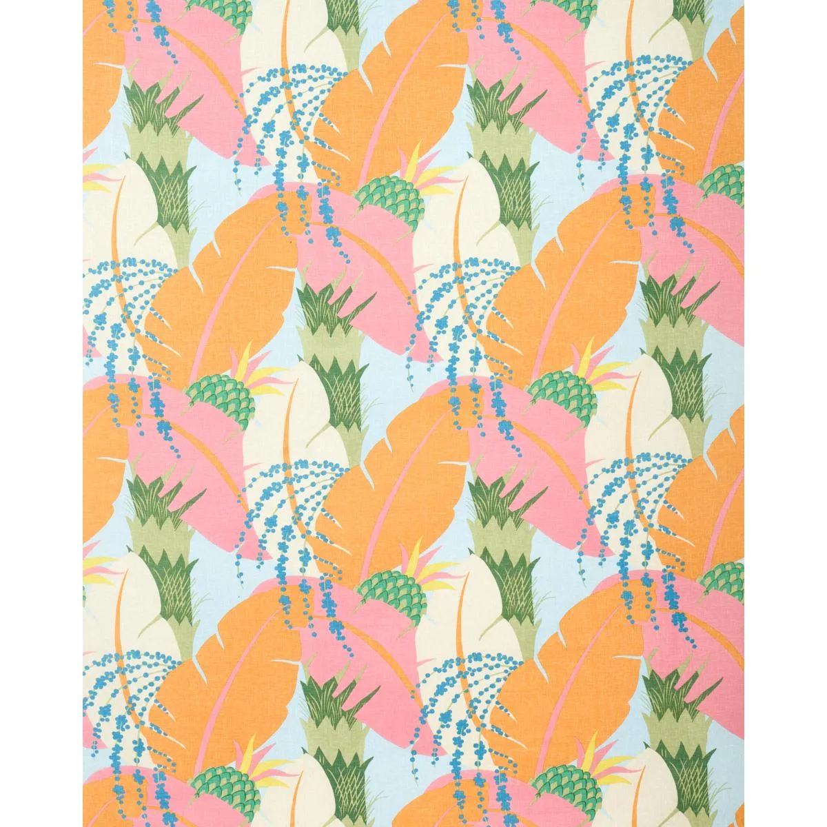 Schumacher 177540 Ananas Tropical fabric swatch