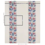Schumacher 80750 Anatolia Embroidery Blue & Red fabric swatch
