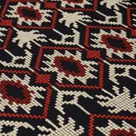 Schumacher 85410 Andean Tribute Embroidery Ruby Midnight Shadows fabric swatch