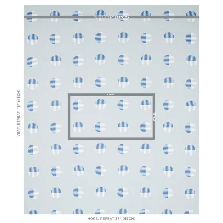 Schumacher 180000 Ando Hand Block Print Chambray fabric swatch
