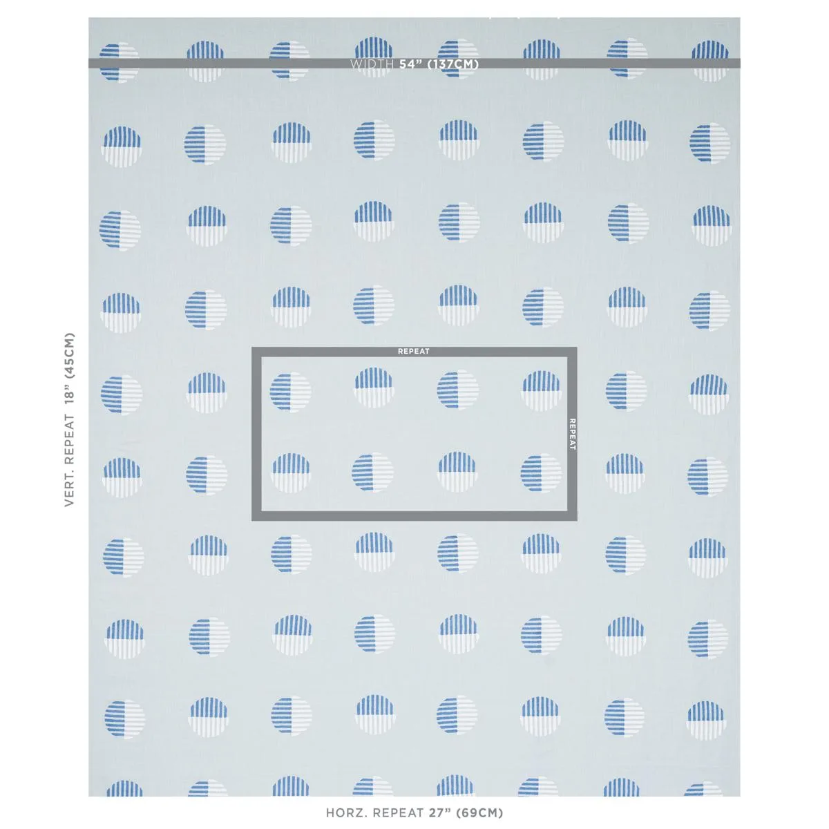 Schumacher 180000 Ando Hand Block Print Chambray fabric swatch