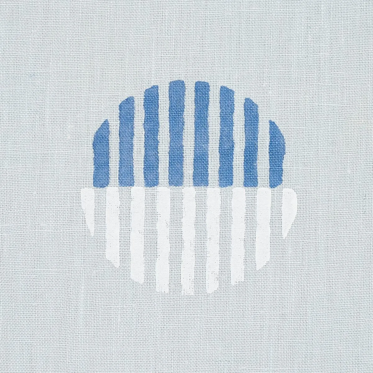 Schumacher 180000 Ando Hand Block Print Chambray fabric swatch