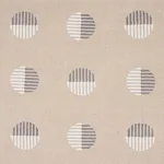 Schumacher 180002 Ando Hand Block Print Ivory & Charcoal On Natural fabric swatch