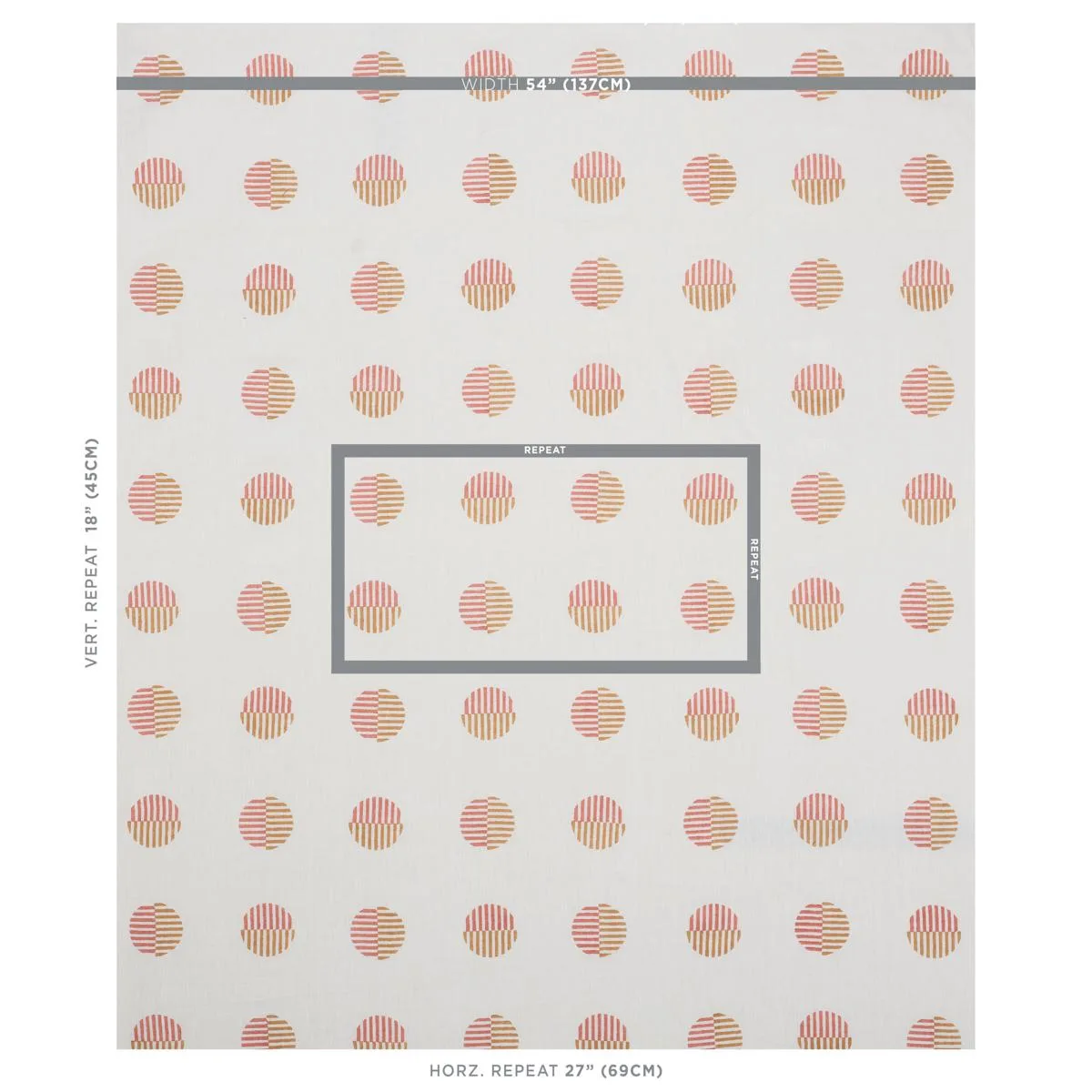Schumacher 180001 Ando Hand Block Print Rust & Ochre fabric swatch