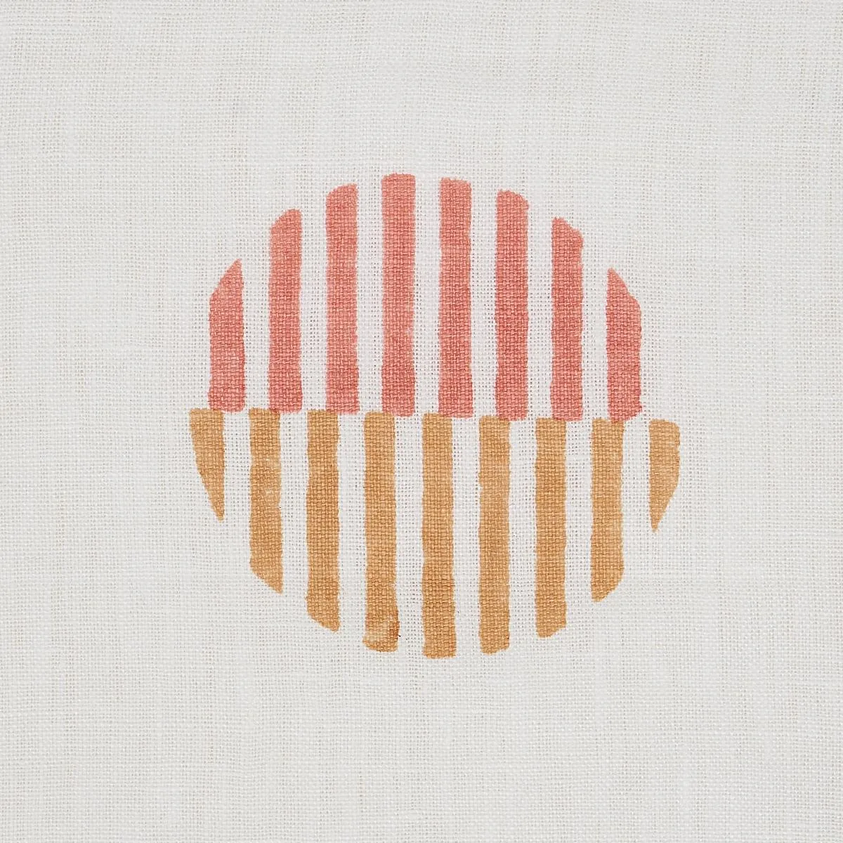 Schumacher 180001 Ando Hand Block Print Rust & Ochre fabric swatch