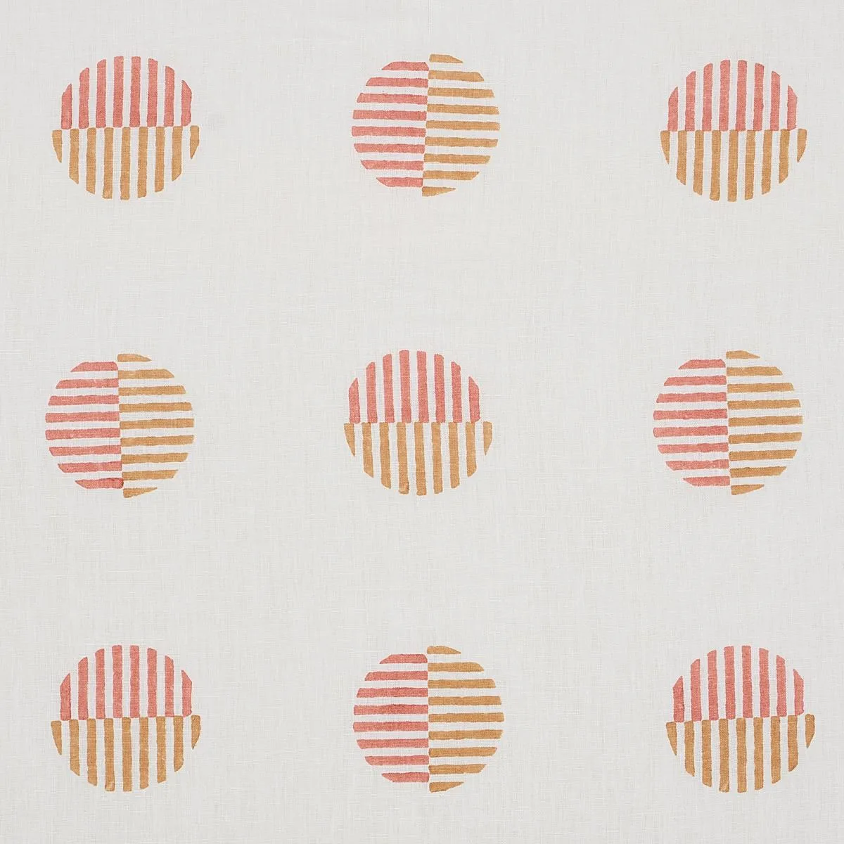 Schumacher 180001 Ando Hand Block Print Rust & Ochre fabric swatch