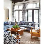 Schumacher 175380 Andromeda Linen Indigo fabric swatch